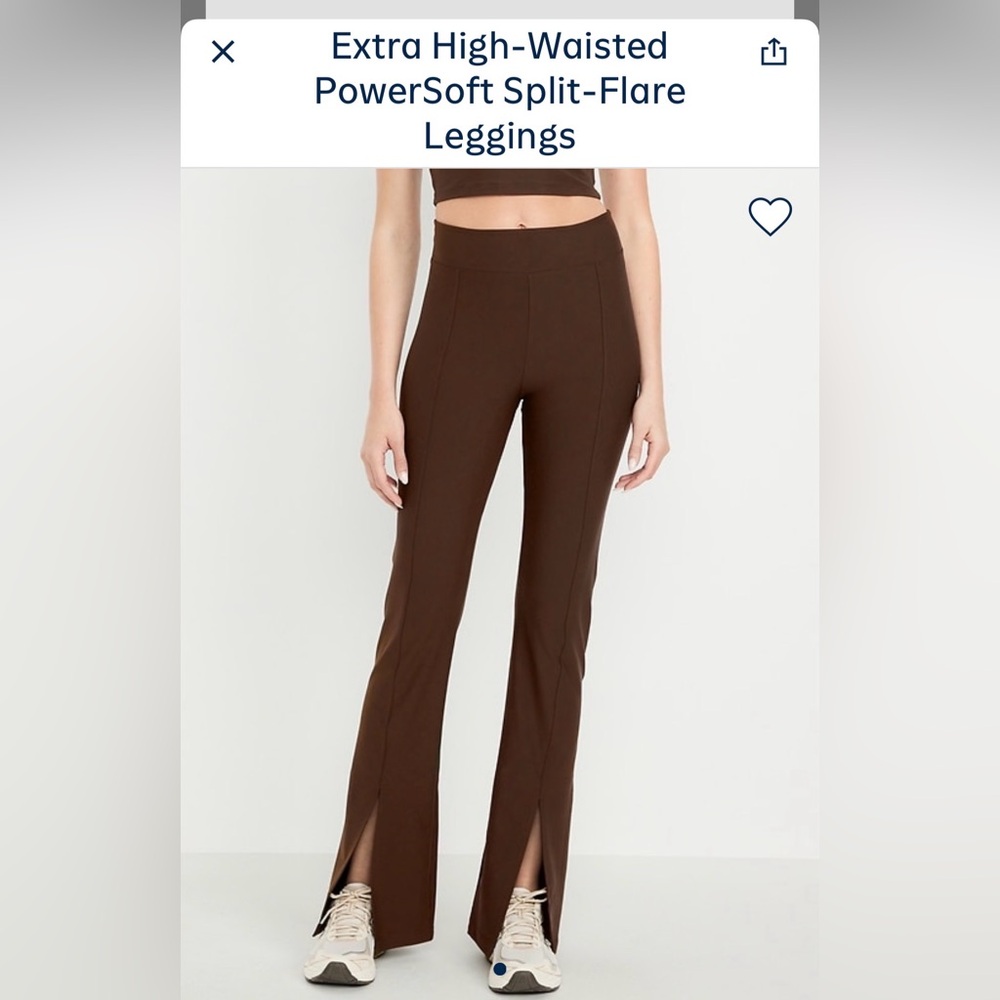 Women’s Chocolate Brown High-Rise Split Hem Flare Leggings Old Navy XS Yoga